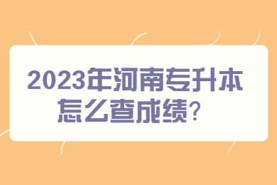 2023年河南專升本怎么查成績？